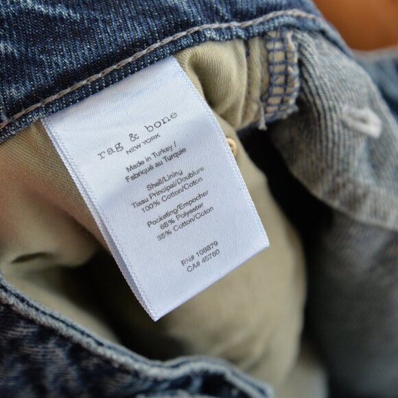 NWT Rag & Bone Charlie High Rise Barrel Jeans Horseshoe Sz 28 - Picture 9 of 9